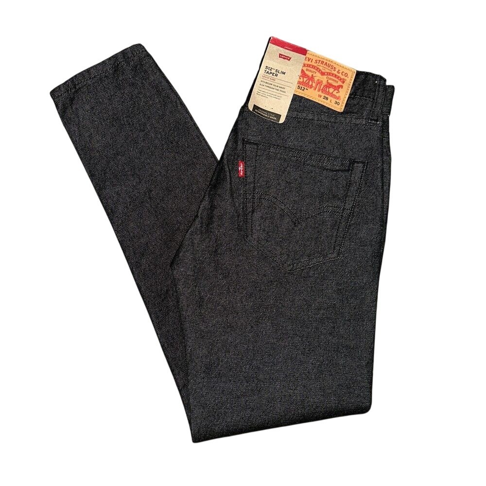 Levi's 512 Slim Taper Mens 28x30 Black NEW Levi's Ease Stretch Jeans 288330682